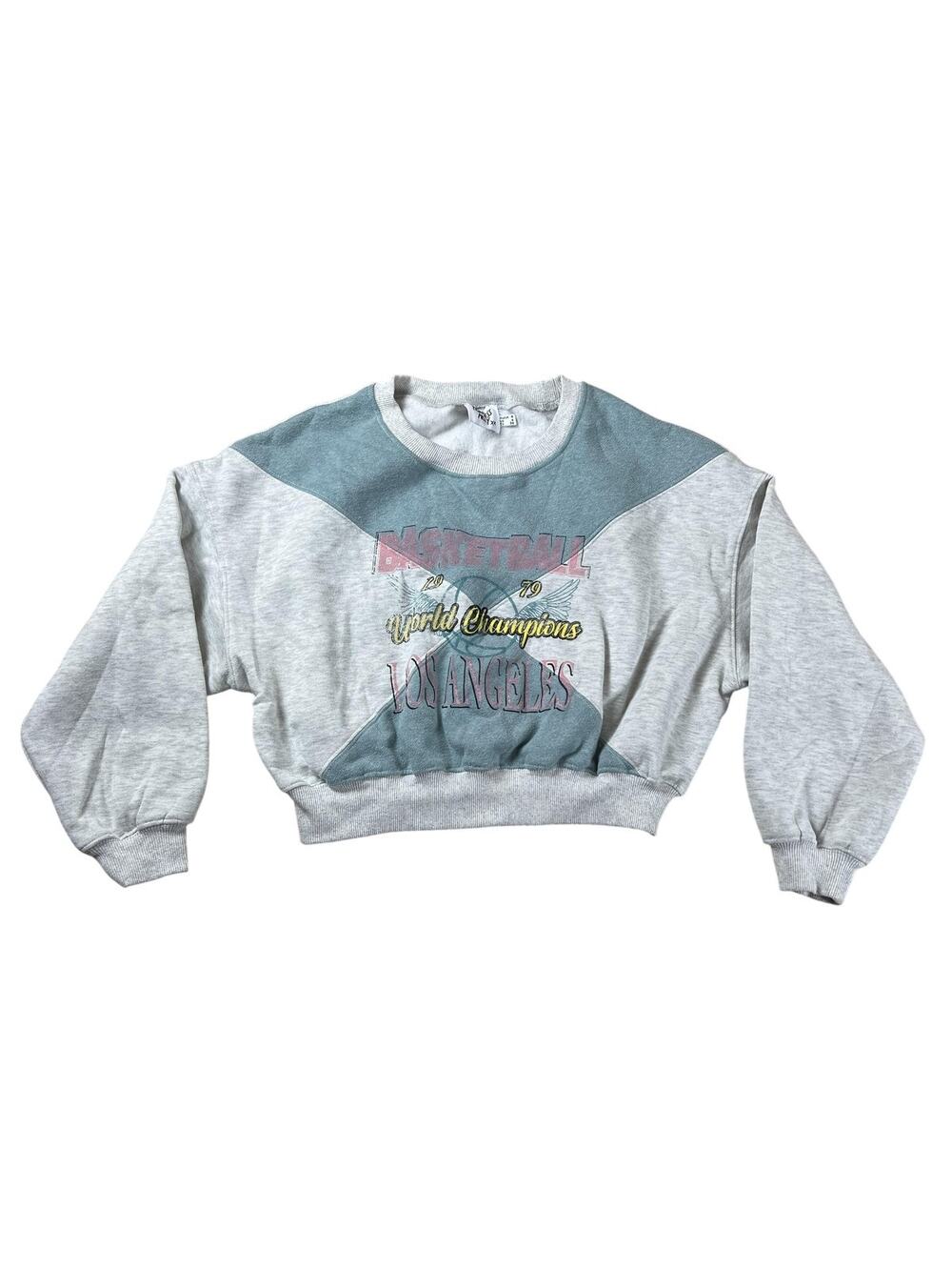 Princess Polly Sweater Womens 4 Gray Pullover Graphic Lined Relaxed Fleece